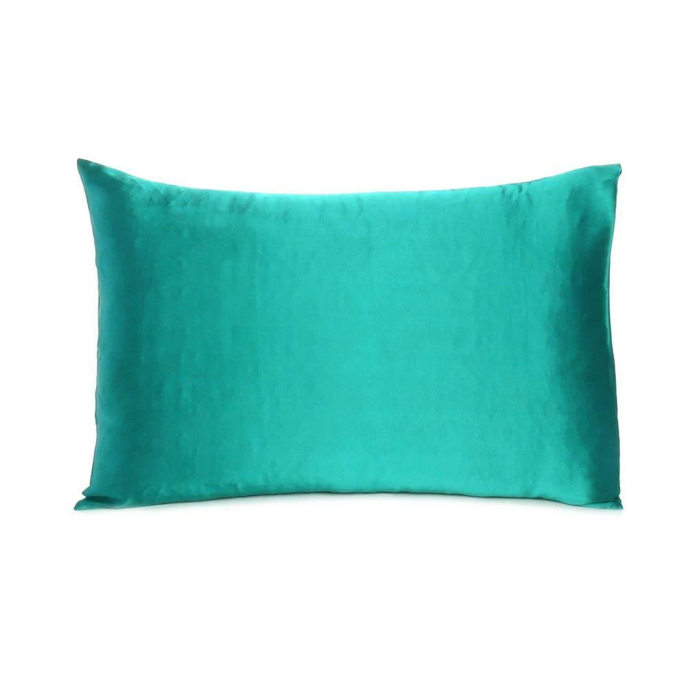 Outlet π Amelia Teal Solid Color Satin Standard Pillowcases (Set of 2) by HomeRoots π 5 Outlet π Amelia Teal Solid Color Satin Standard Pillowcases (Set of 2) by HomeRoots π - Image 3