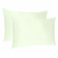 Buy 🌟 Amelia Ivory Solid Color Satin Standard Pillowcases (Set of 2) by HomeRoots 👏