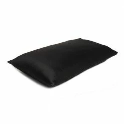 Promo 🌟 Amelia Black Solid Color Satin Queen Pillowcases (Set of 2) by HomeRoots 🌟 -Allied Home Shop homeroots pillowcases 2000387888 1f 1000