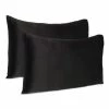 Promo 🌟 Amelia Black Solid Color Satin Queen Pillowcases (Set of 2) by HomeRoots 🌟 -Allied Home Shop homeroots pillowcases 2000387888 64 1000