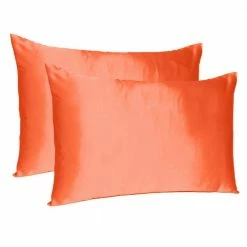 Wholesale 🌟 Amelia Poppy Solid Color Satin Queen Pillowcases (Set of 2) by HomeRoots 👏