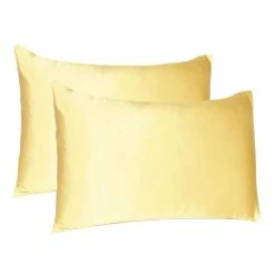 Top 10 🥰 Amelia Gold Solid Color Satin Queen Pillowcases (Set of 2) by HomeRoots 🔔