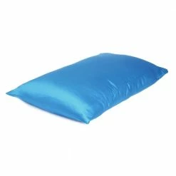 Best deal 🧨 Amelia Bright Blue Solid Color Satin Queen Pillowcases (Set of 2) by HomeRoots 🔔 -Allied Home Shop homeroots pillowcases 2000387899 1f 1000