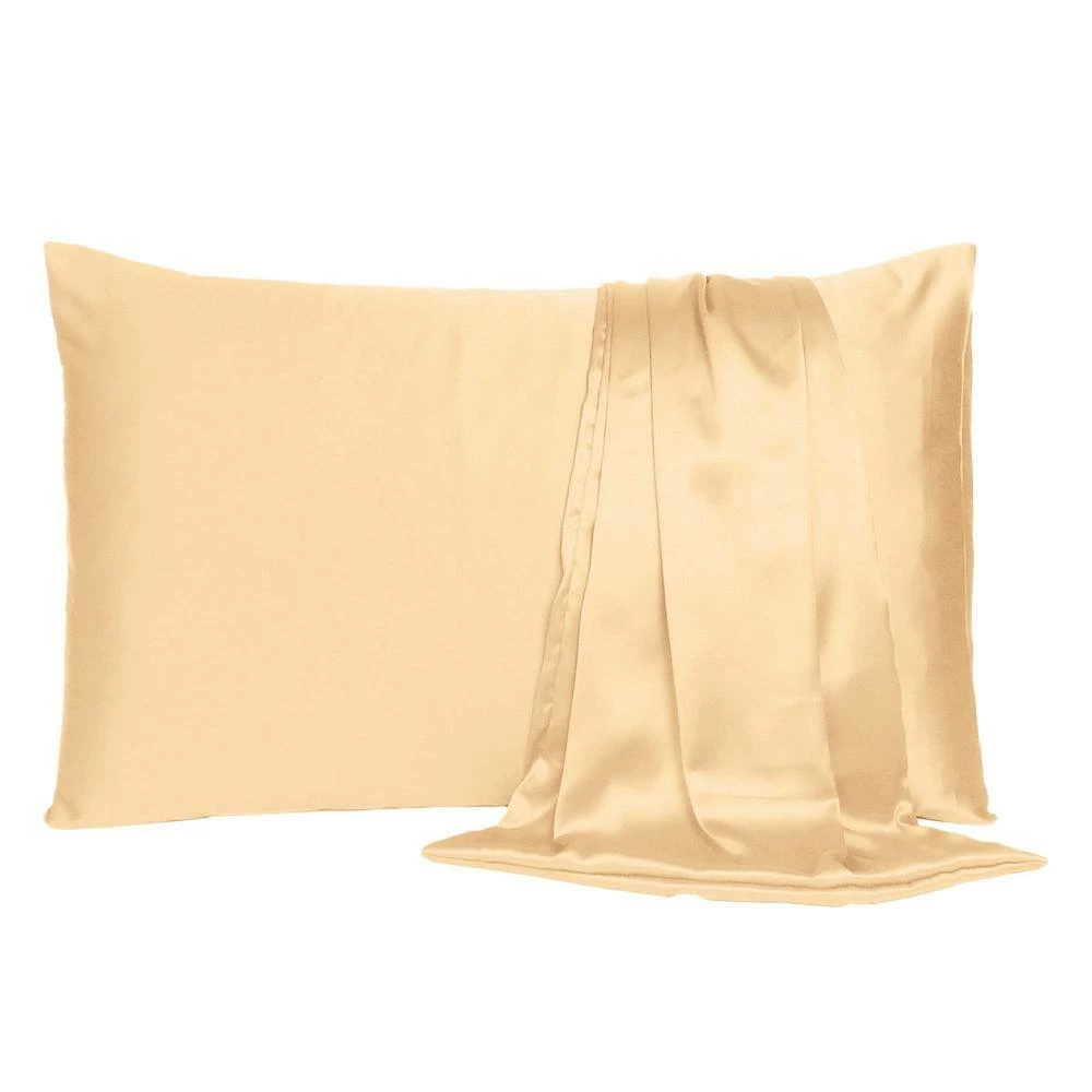 New π Amelia Pale Peach Solid Color Satin Queen Pillowcases (Set of 2) by HomeRoots π 4 New π Amelia Pale Peach Solid Color Satin Queen Pillowcases (Set of 2) by HomeRoots π - Image 2
