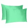 Wholesale 🔥 Amelia Green Solid Color Satin Queen Pillowcases (Set of 2) by HomeRoots 🤩