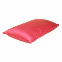 Best Pirce 🎉 Amelia Poppy Red Solid Color Satin Queen Pillowcases (Set of 2) by HomeRoots ✨ -Allied Home Shop homeroots pillowcases 2000387906 1f 1000