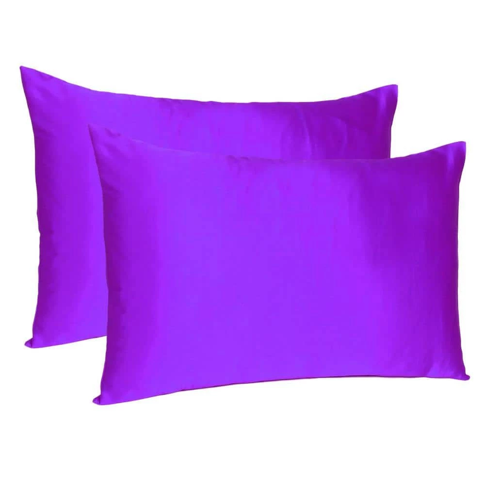 Promo π Amelia Bright Purple Solid Color Satin Queen Pillowcases (Set of 2) by HomeRoots β 3 Promo π Amelia Bright Purple Solid Color Satin Queen Pillowcases (Set of 2) by HomeRoots β