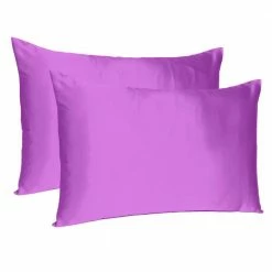 Best reviews of 😍 Amelia Purple Merlot Solid Color Satin Queen Pillowcases (Set of 2) by HomeRoots ⌛