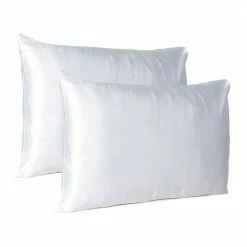 Coupon ✔️ Amelia White Solid Color Satin Queen Pillowcases (Set of 2) by HomeRoots 🤩