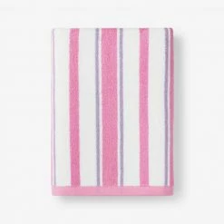 Hot Sale 🔥 Company Kids Stripe Yarn-Dyed Pink Striped Cotton Single Bath Towel by Company Kids by The Company Store 🧨